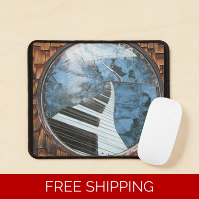 Le Studio Mouse Pad Black Piano Window Logo Shingle Wood